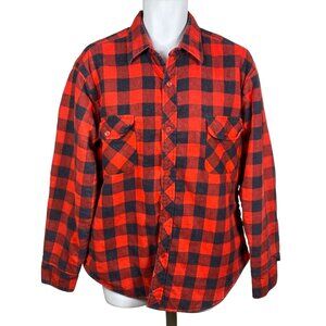 Vintage Shacket Mens L Sandherst Buffalo Plaid Quilted Lumberjack Button Up